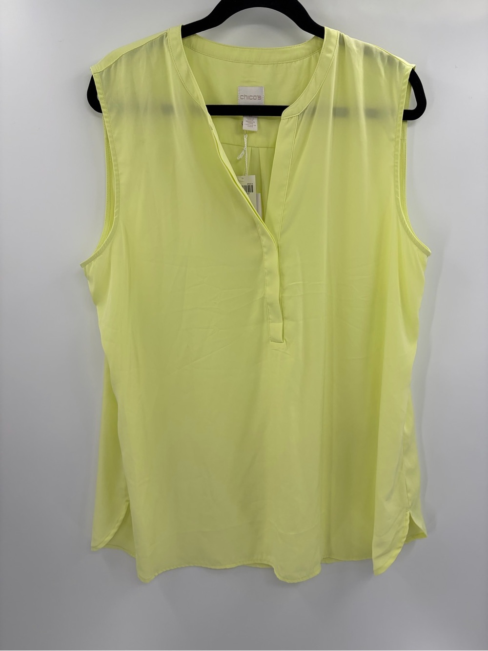 Chico’s Tank Top Women’s summer Sleeveless blouse yellow Lightweight Sz 3 xl(16)